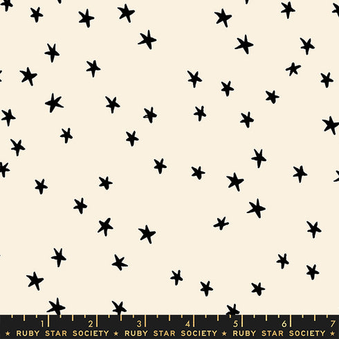 Starry Black on Natural - Ruby Star Society Sold by the Half Yard